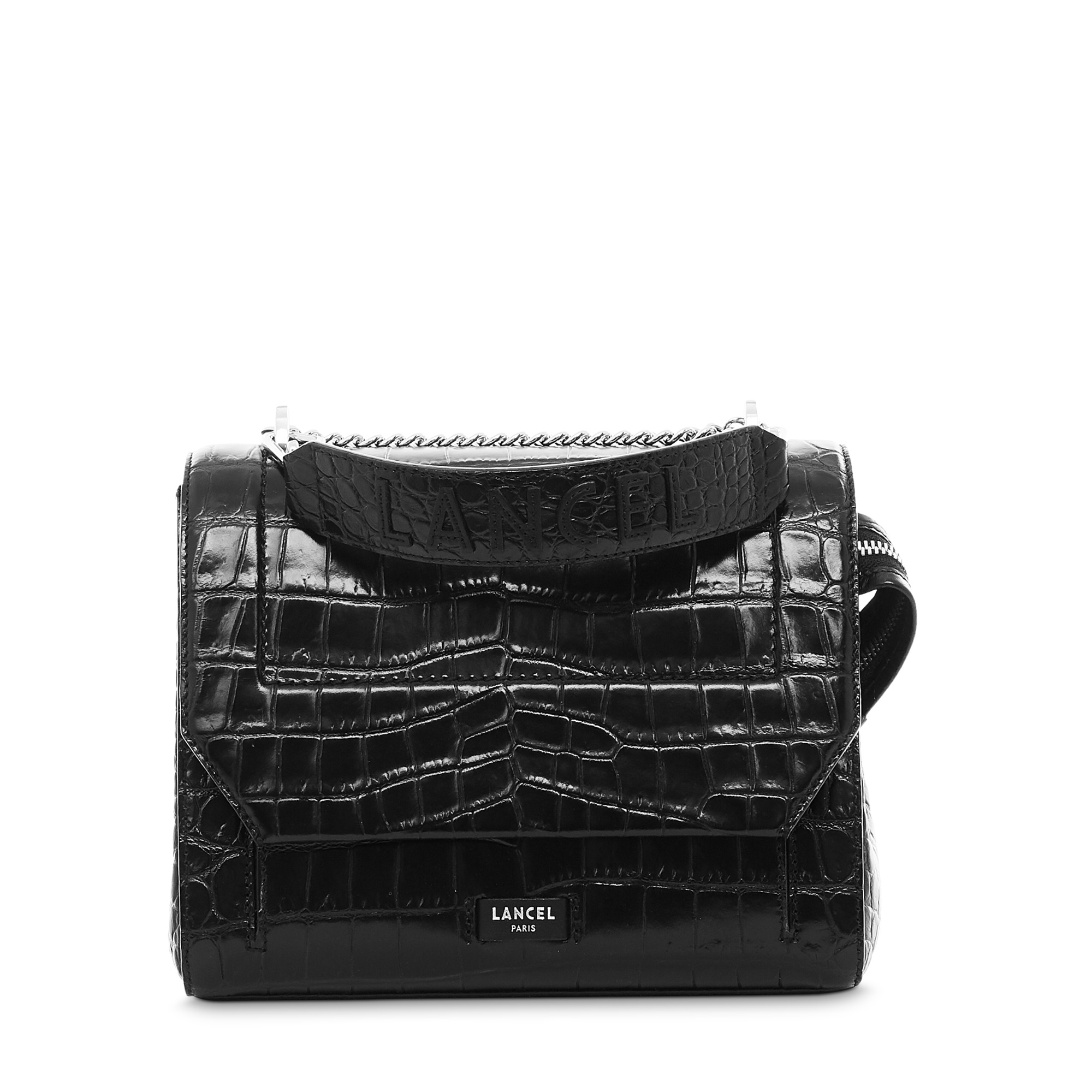 Ninon de Lancel - Sac rabat avec poignée - Moyen modèle - Noir