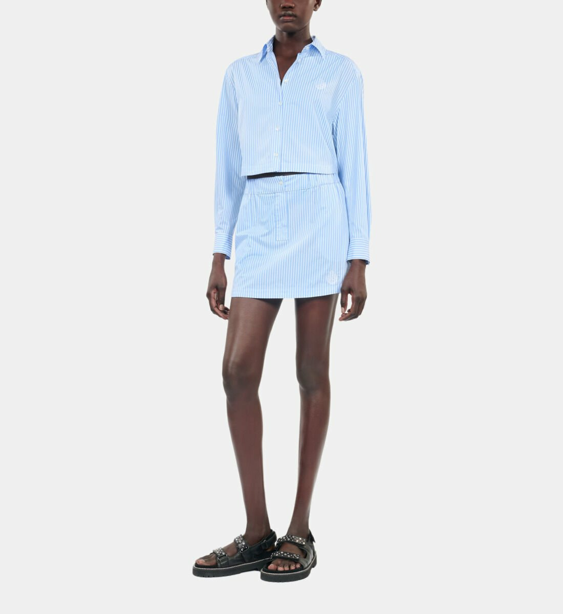 Chemise Courte À Rayures Femme