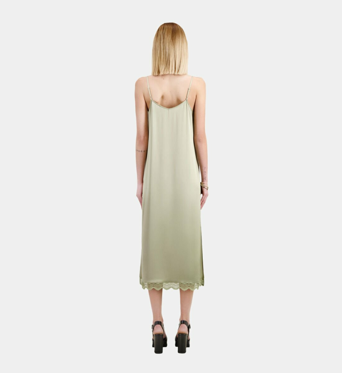 Robe Nuisette Longue Vert Clair Femme