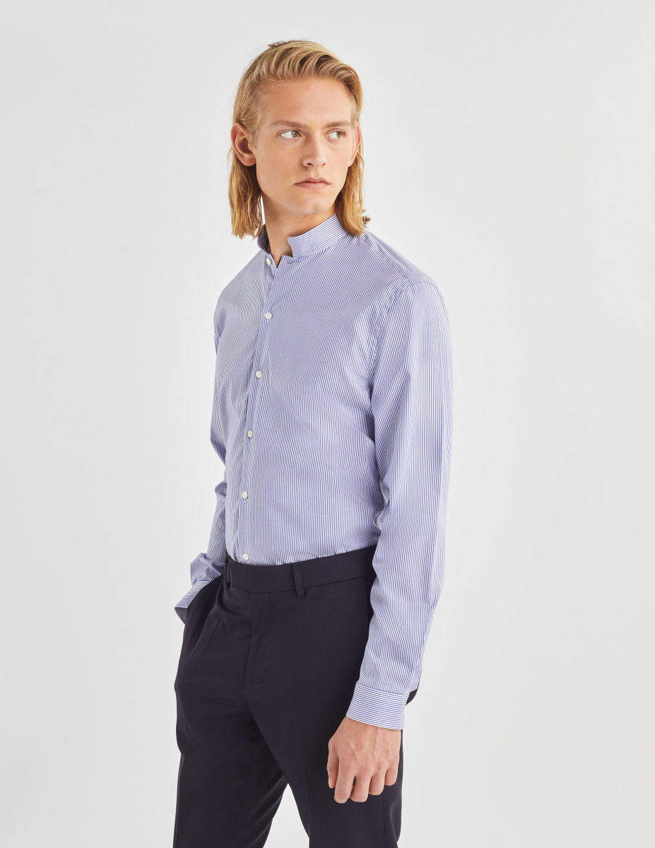 Chemise Ajustée Infroissable rayée marine