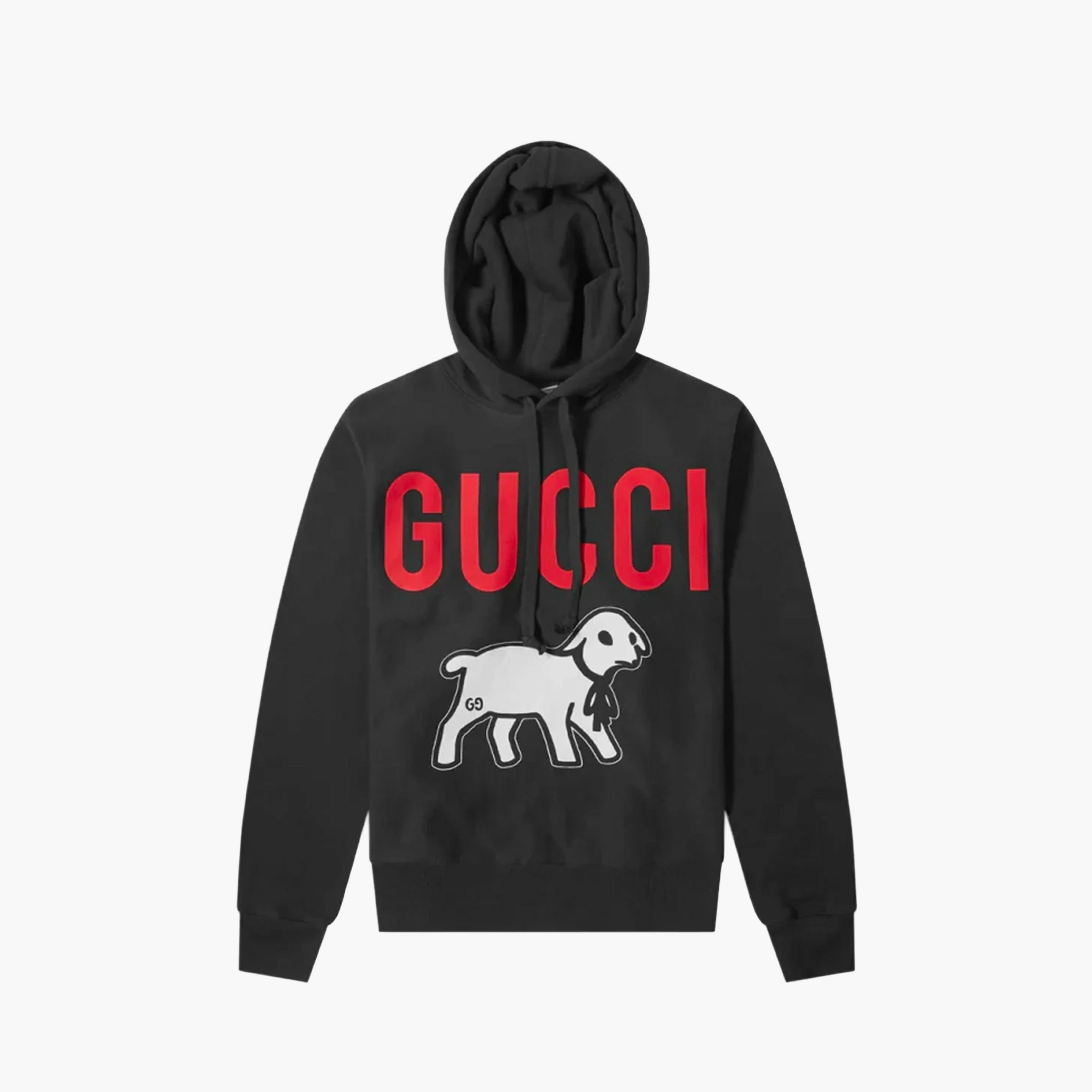 Gucci Gucci Lamb Logo Printed Hooded Drawstring