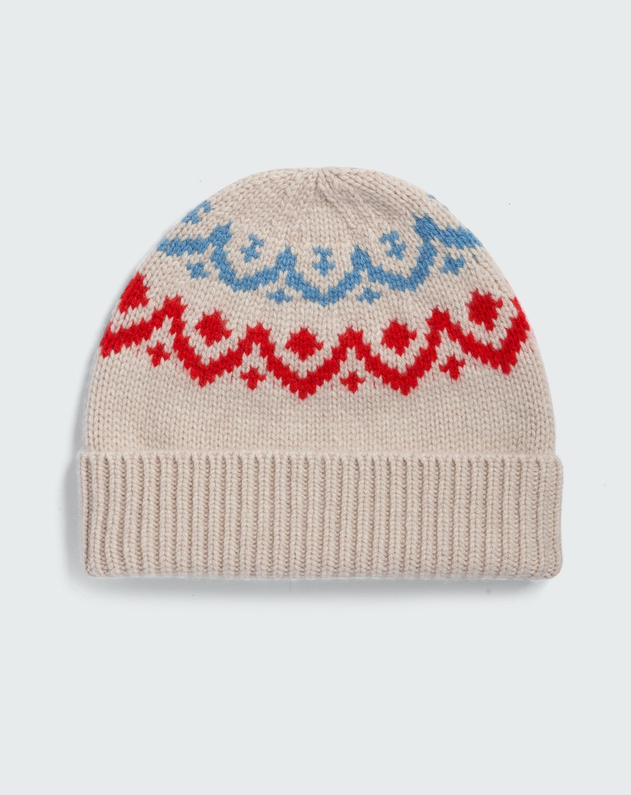 Bonnet jacquard fairisle - Accessoire - AVOINE/ROUGE GORGE