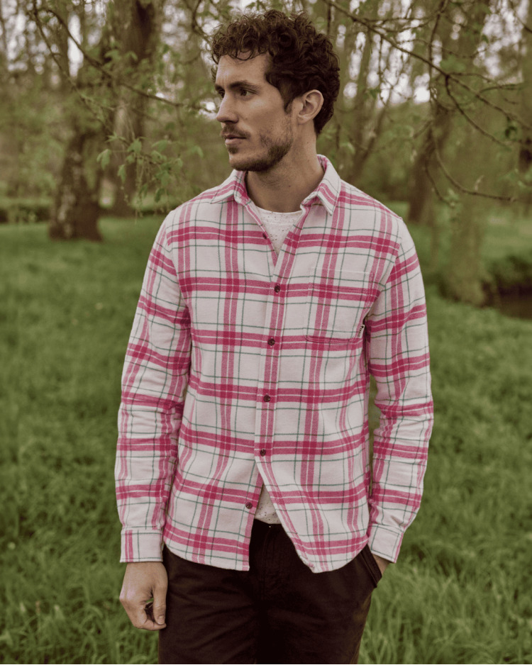 Chemise écrue & rose