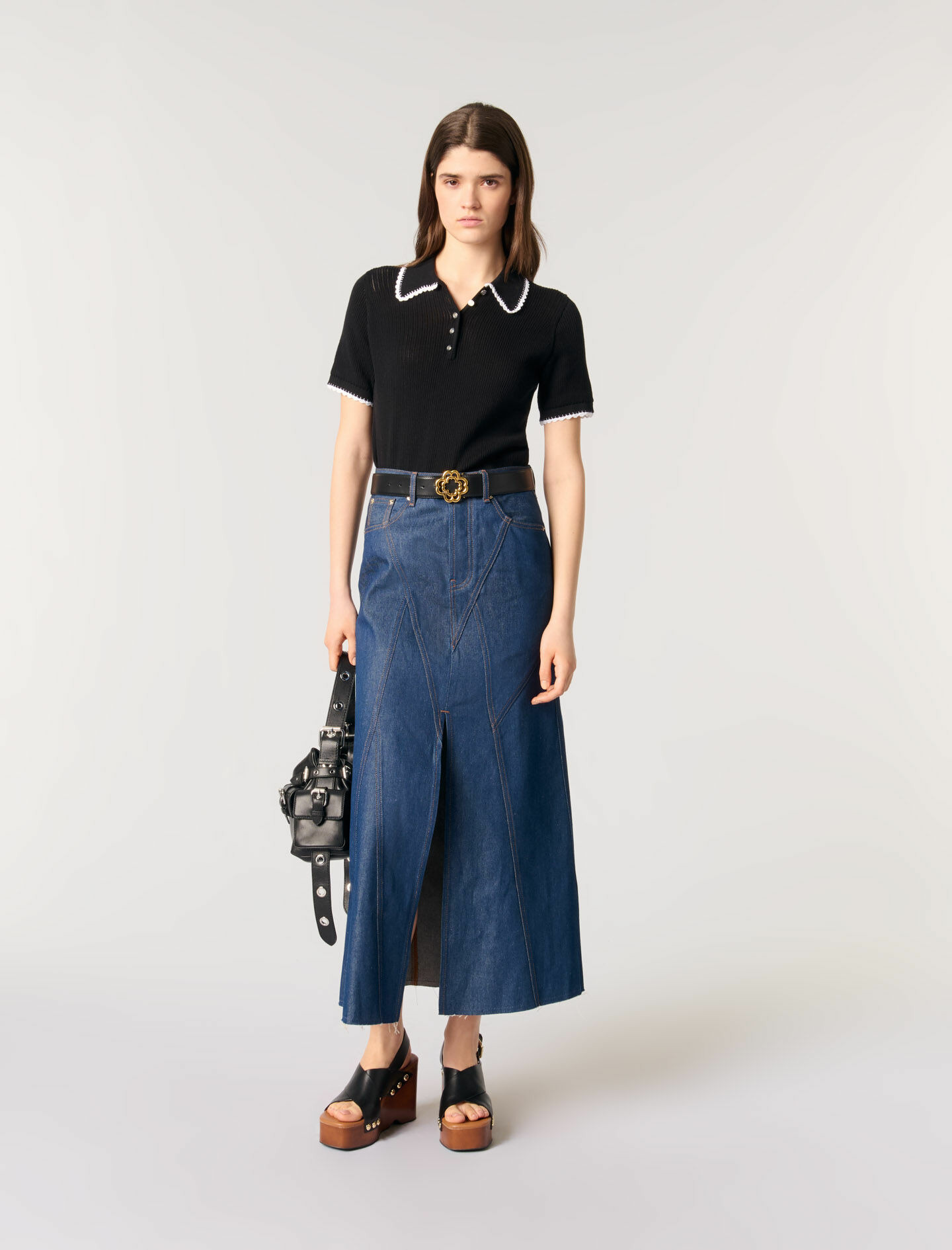 Polo en maille pointelle