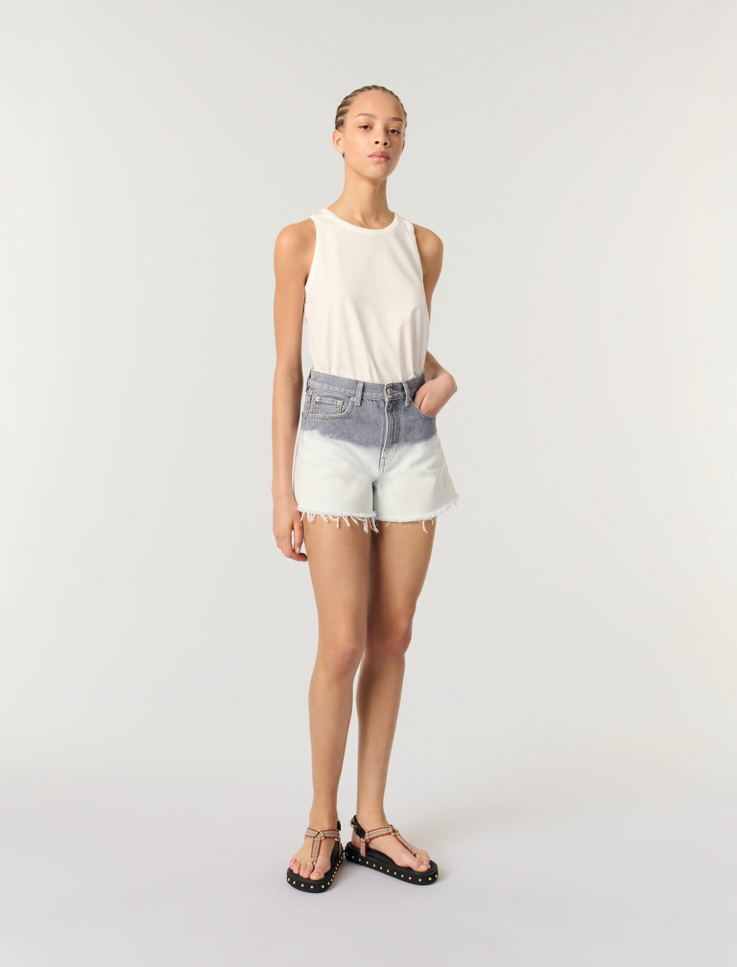 Short en denim tie & dye