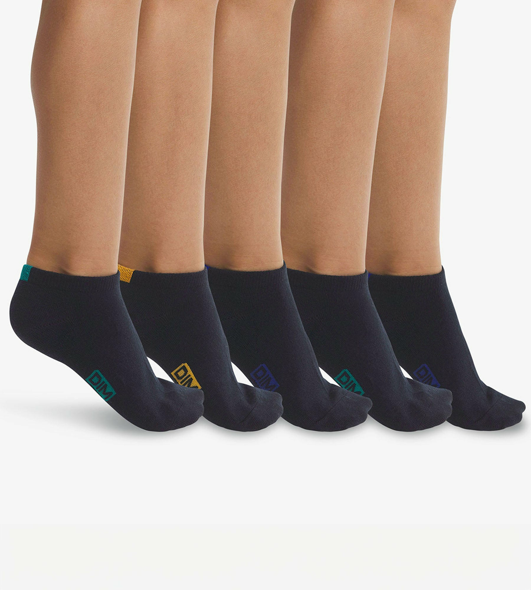 Lot de 5 paires de socquettes enfant en coton Bleu Marine Écodim