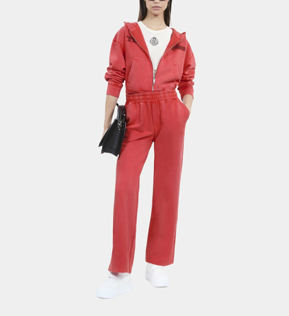 Bas De Jogging Logo Rouge Femme