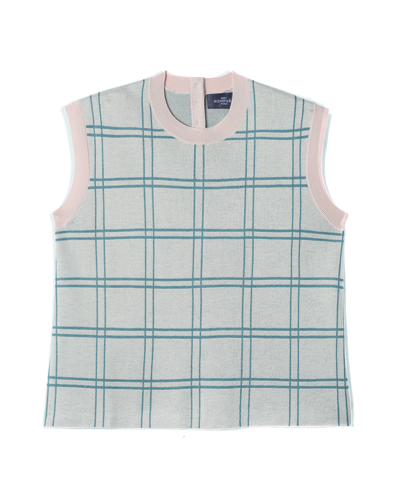 Col rond sans manches dos ouvert - Femme - PLATRE/BLEU GLAZ