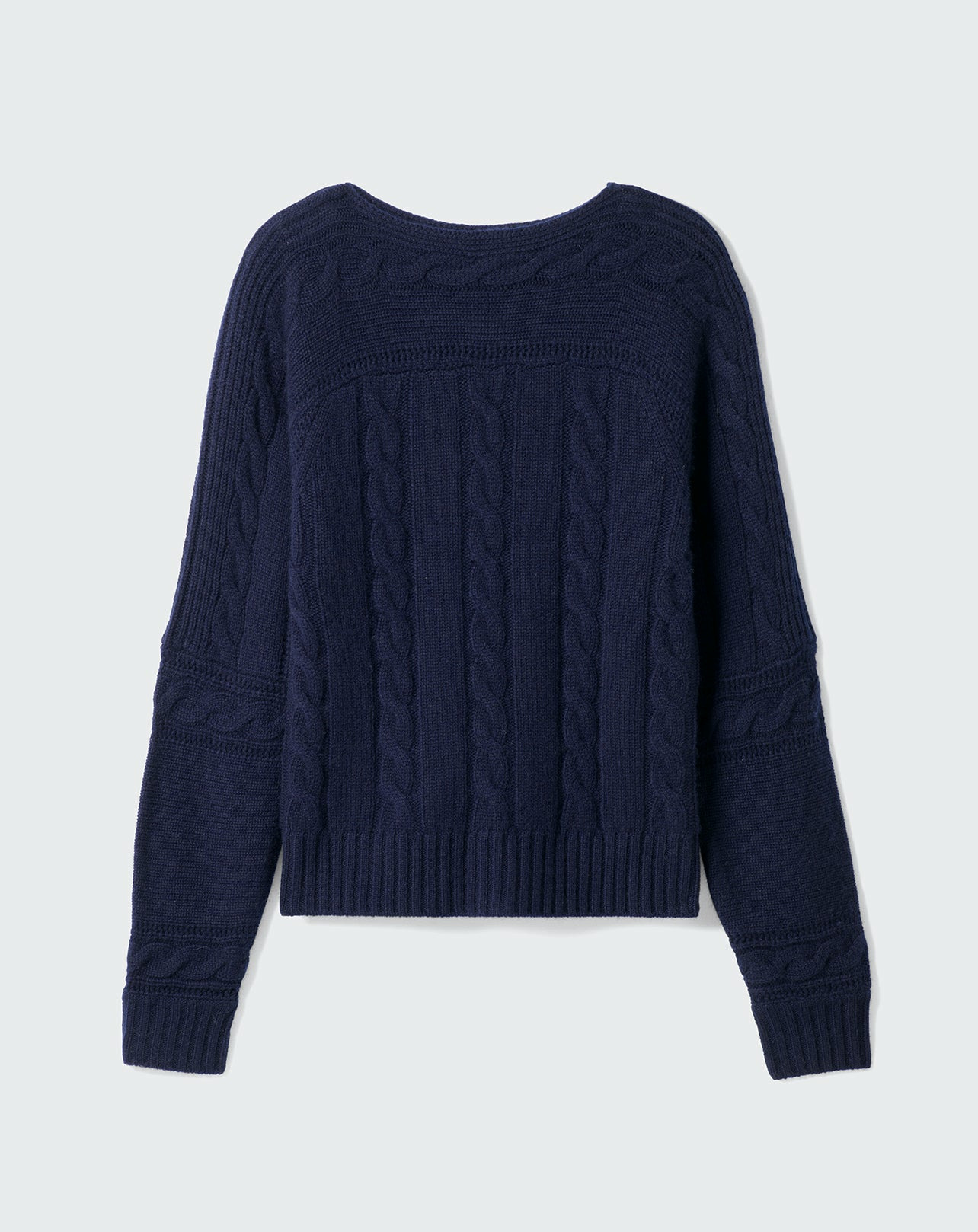 Pull col bateau jeux de torsades - Femme - MARINE