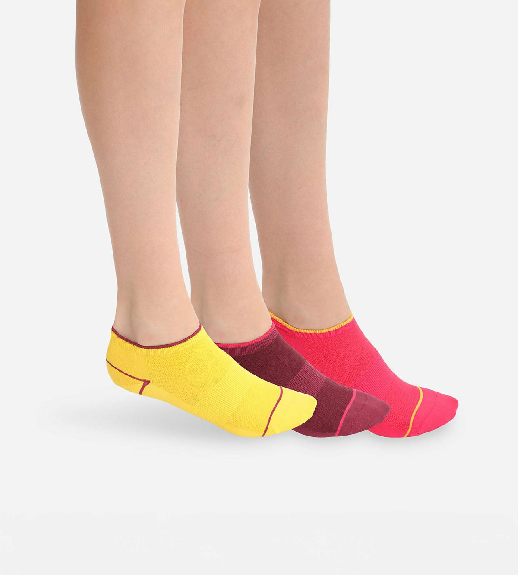 Lot de 3 paires de socquettes courtes impact léger Bordeaux Dim Sport