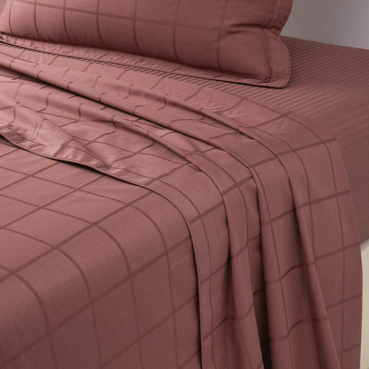 Olivier Desforges - Drap plat en satin de coton gris, Baptiste