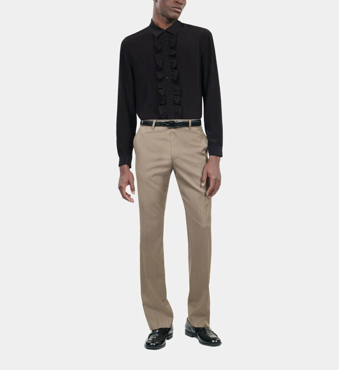 Chemise En Soie Noire Homme