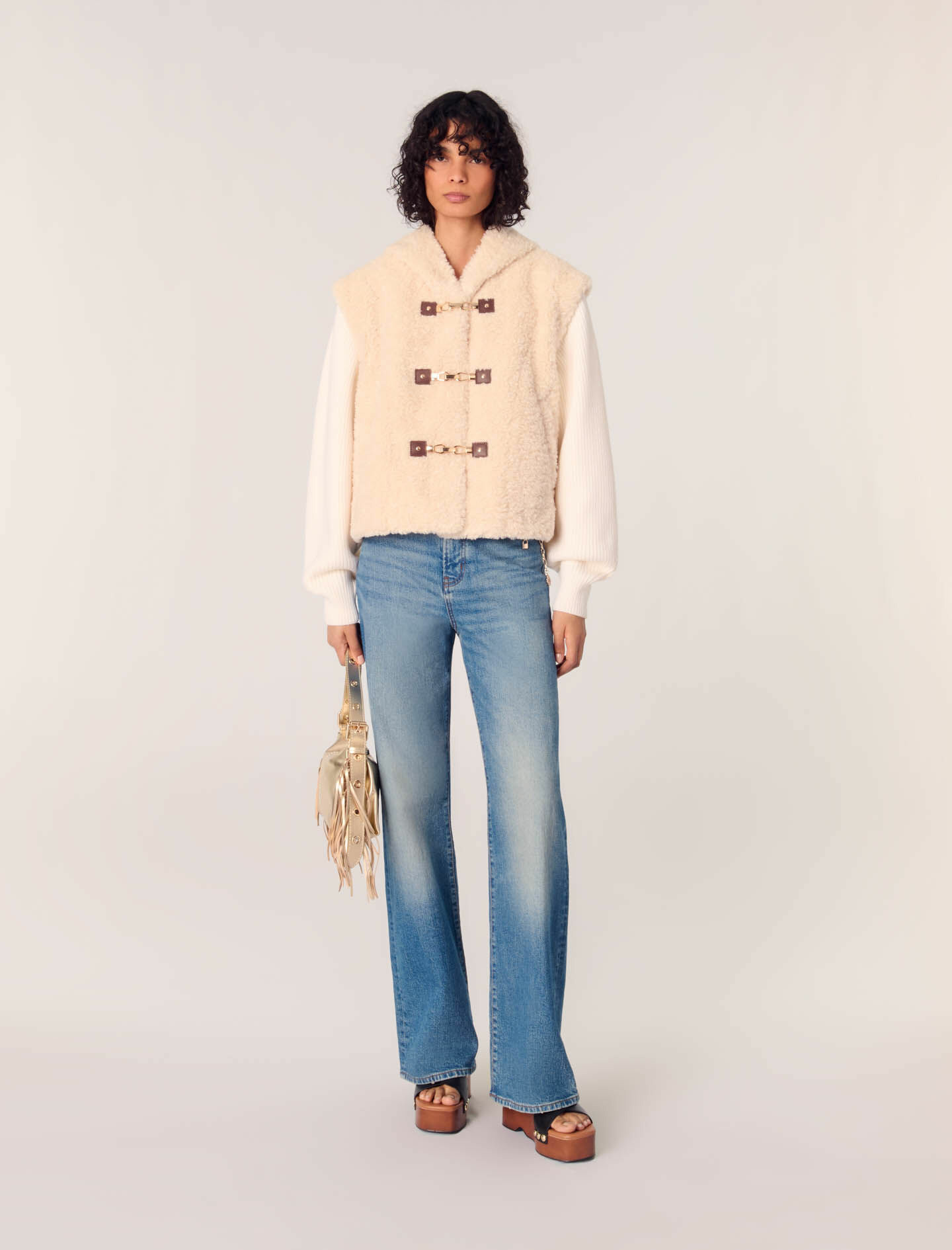 Blouson fausse fourrure bi-matière