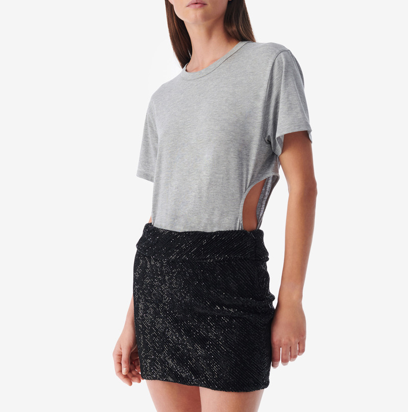 T-Shirt Col Rond À Découpes Bonnie