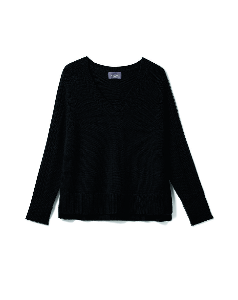 Pull V ample - Femme - NOIR