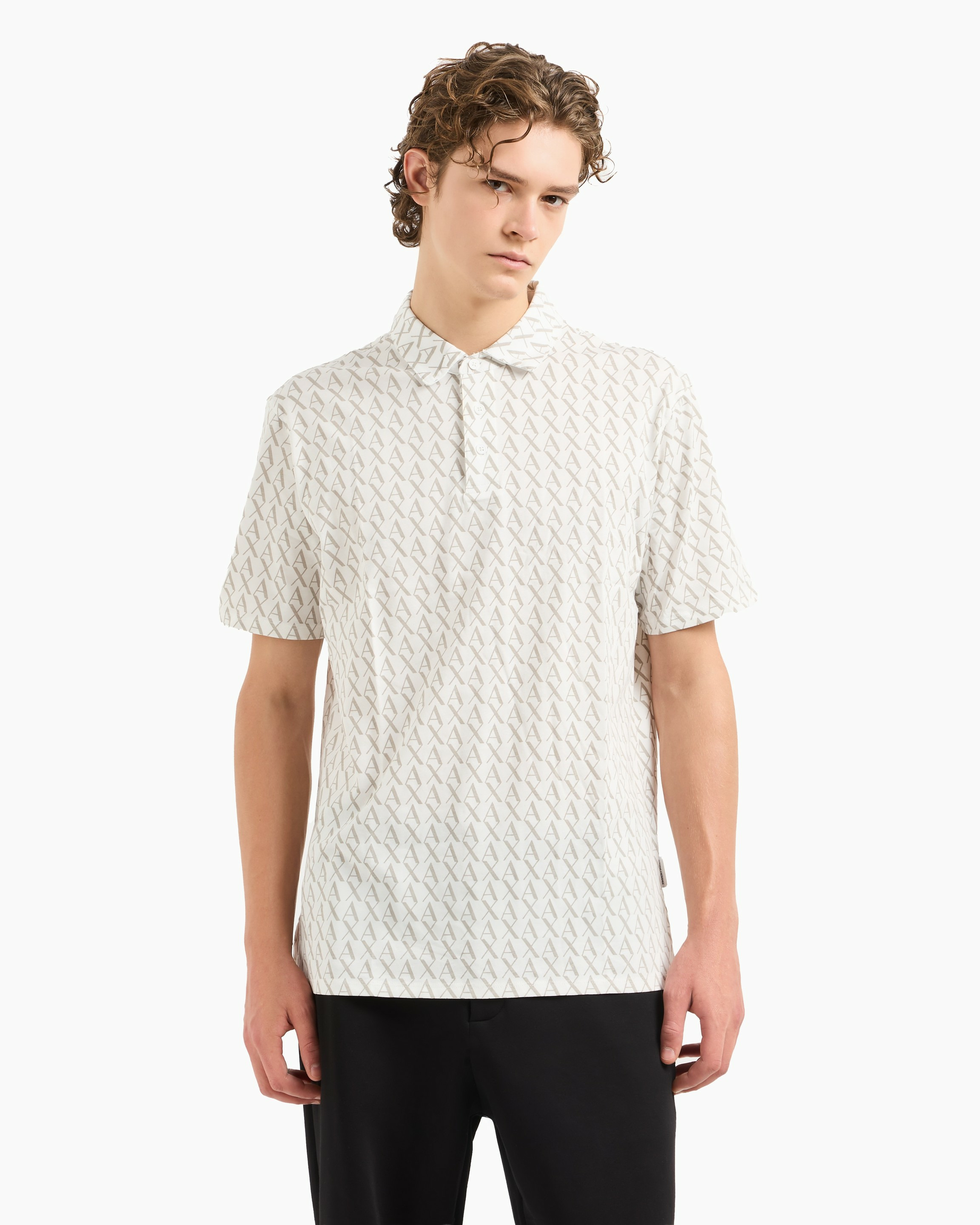 Polo - imprimé blanc