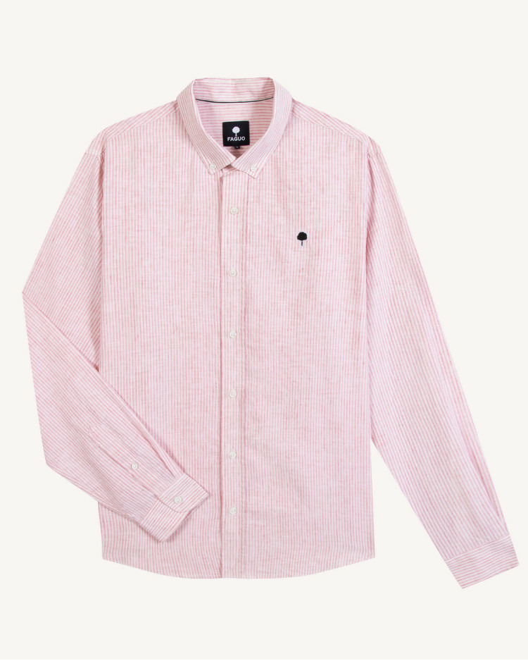 Chemise bleue & écrue