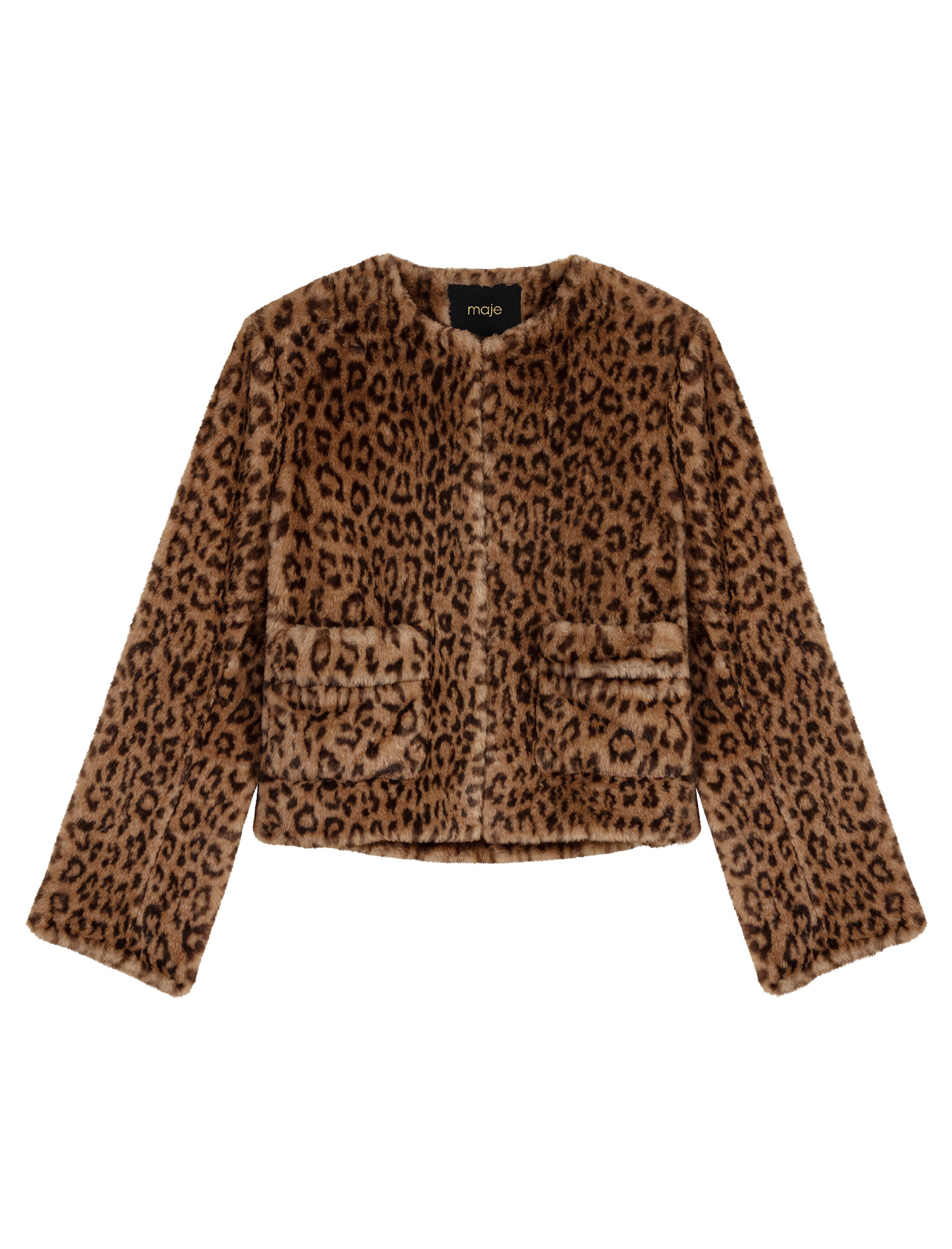 Veste courte en fausse fourrure