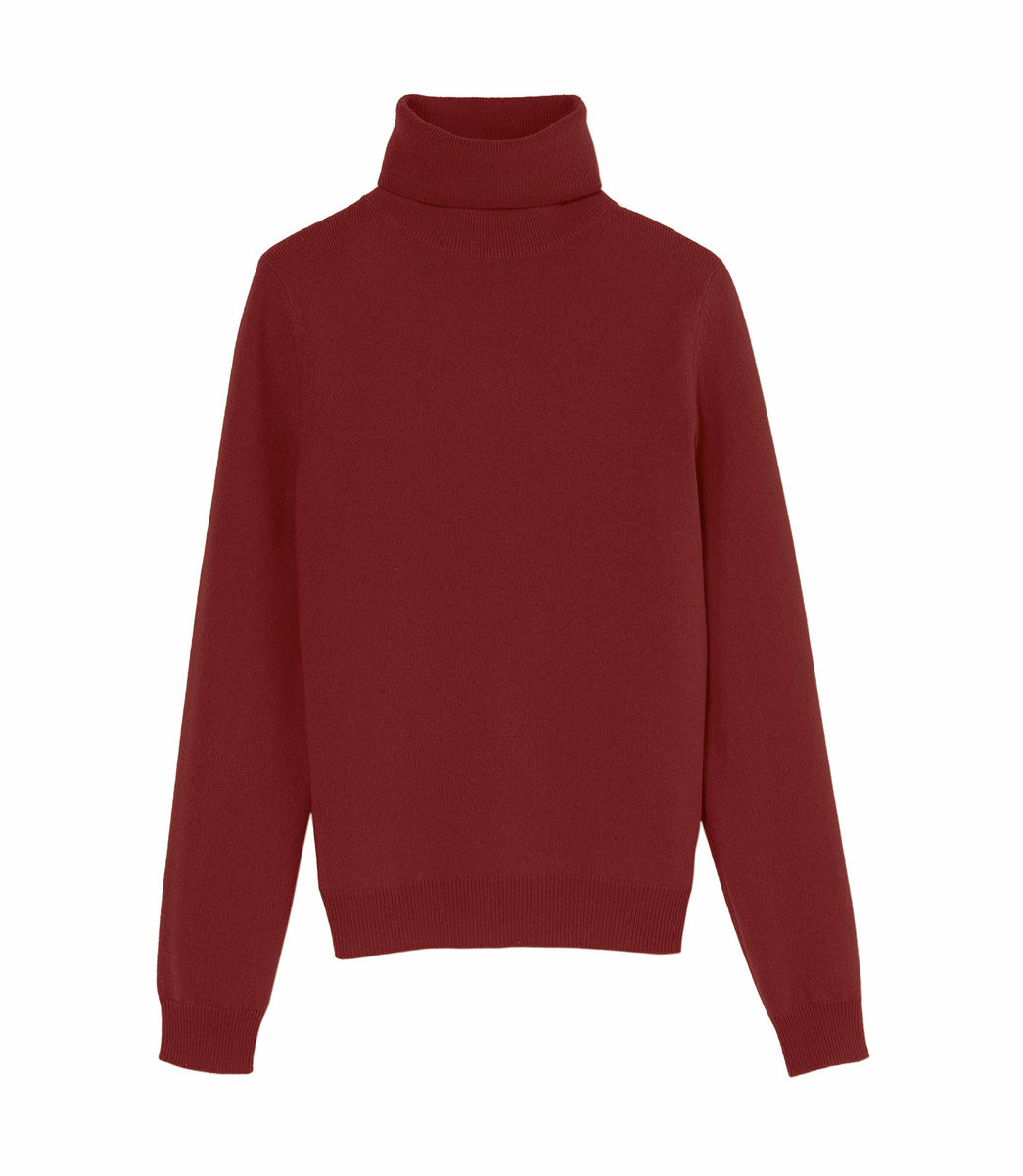 Pull col roulé classique - Femme - ROUGE GUARANA