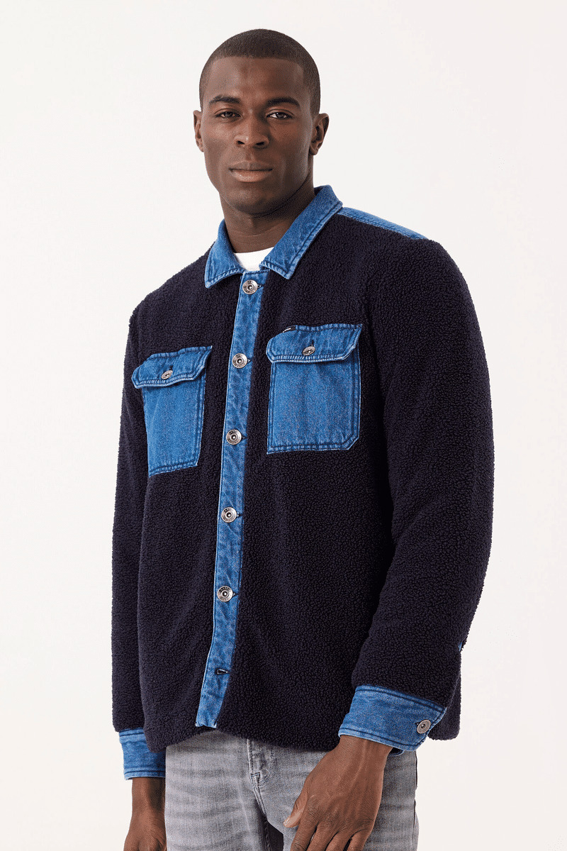 Men Overshirts Blue