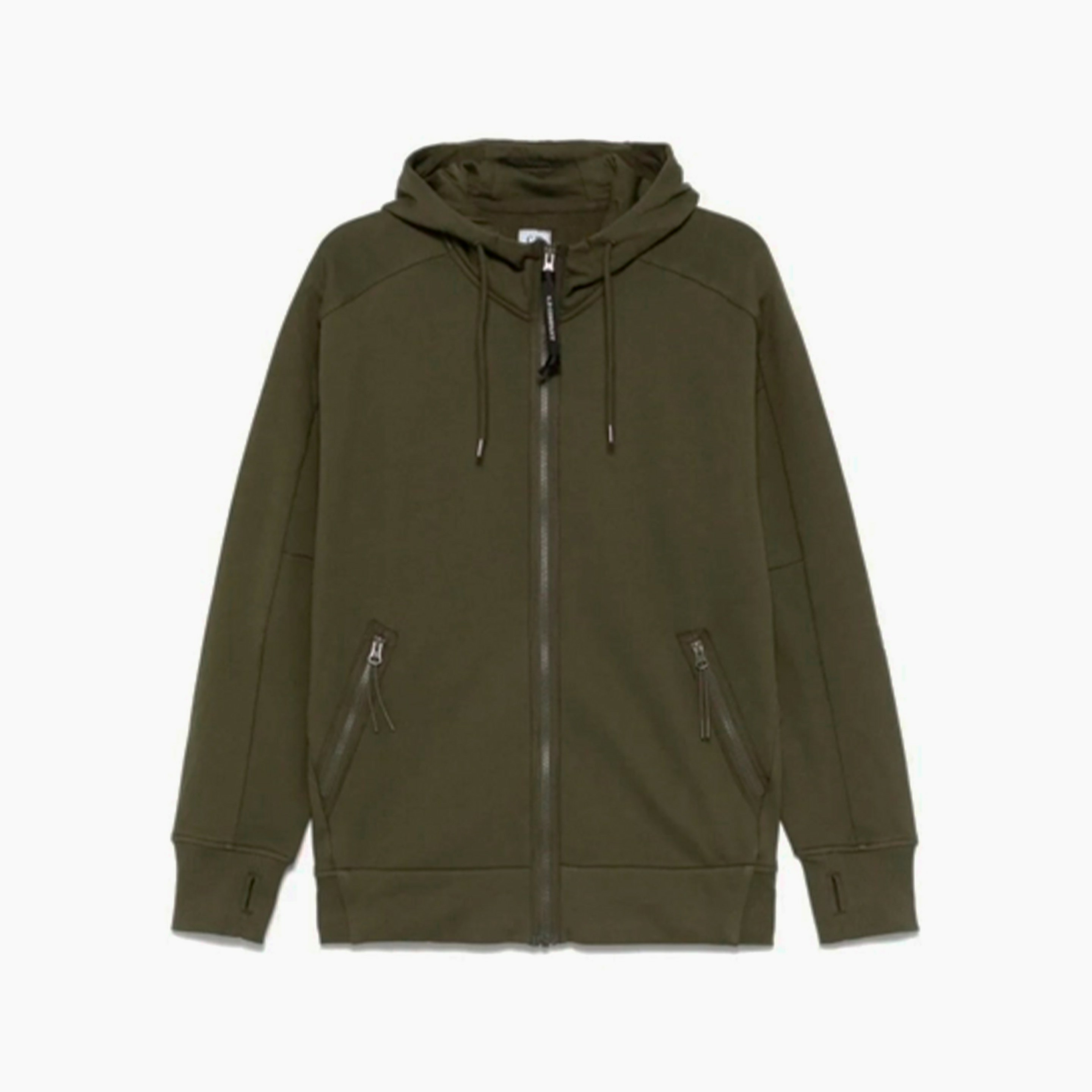 CP Company Hoodie Zip Goggle Vert Kaki