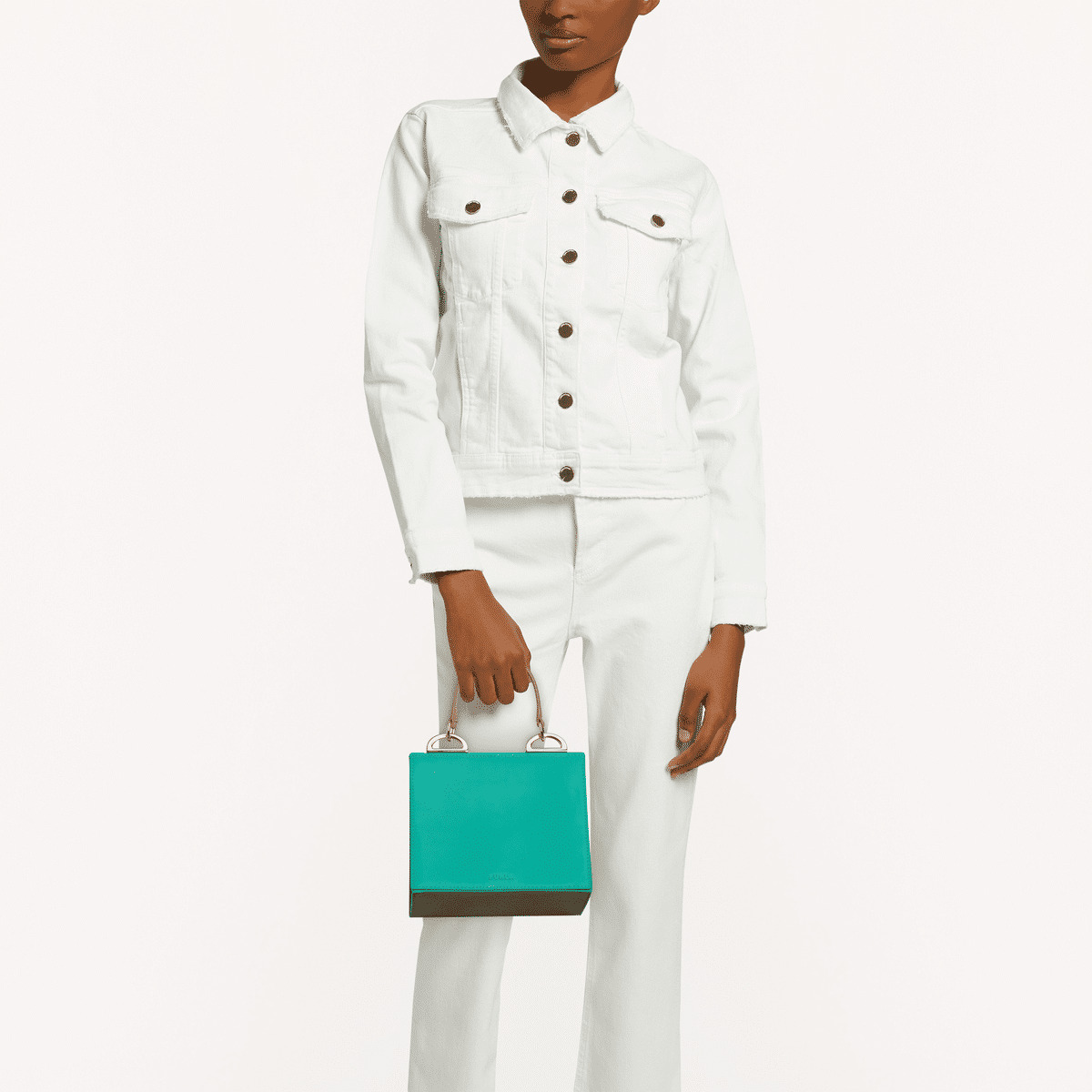 FURLA LINEA FUTURA MINI TOP HANDLE - SUEDE+VITELLO ROMA