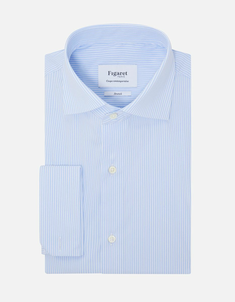 Chemise Contemporaine stretch rayée bleue