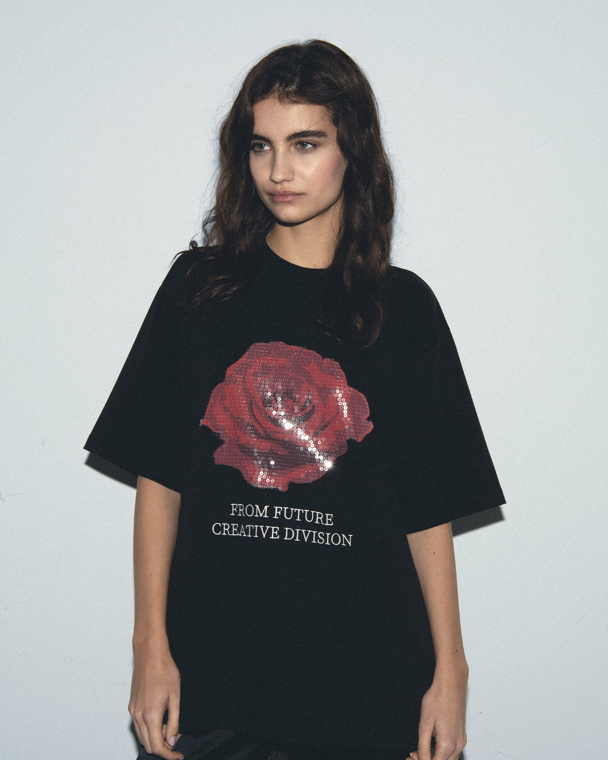 T-shirt Col Rond Manches Courtes Rose