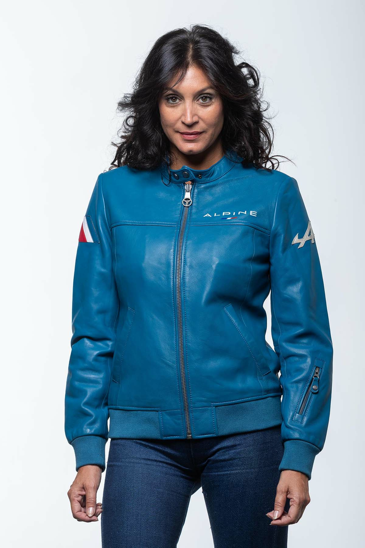 Blouson cuir Alpine femme Sophia noir