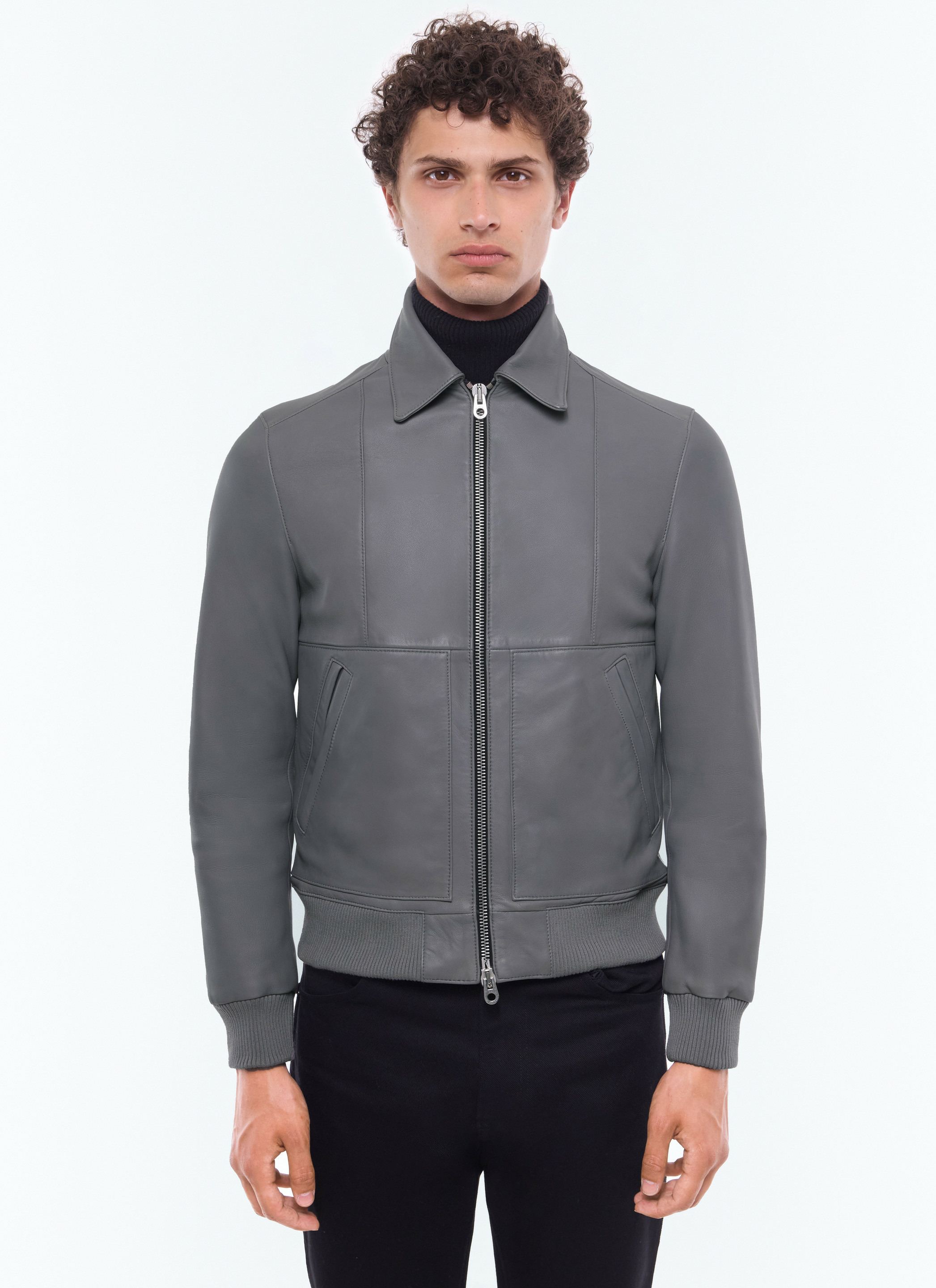 Blouson en cuir d'agneau certifié