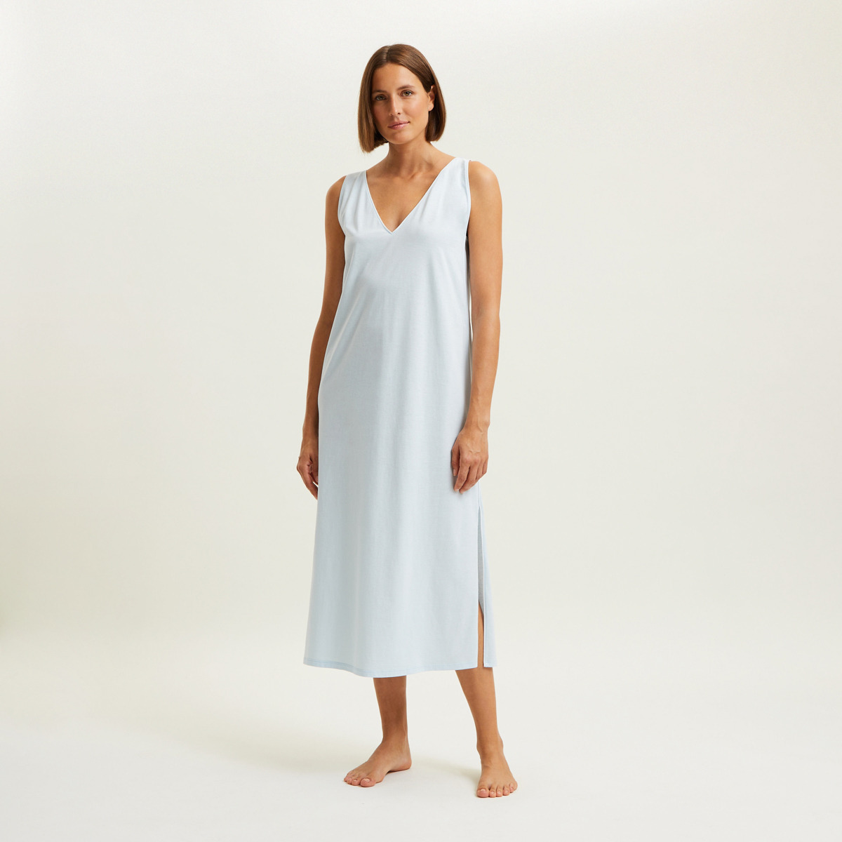 - Chemise de nuit longue col v en jersey, Anafi