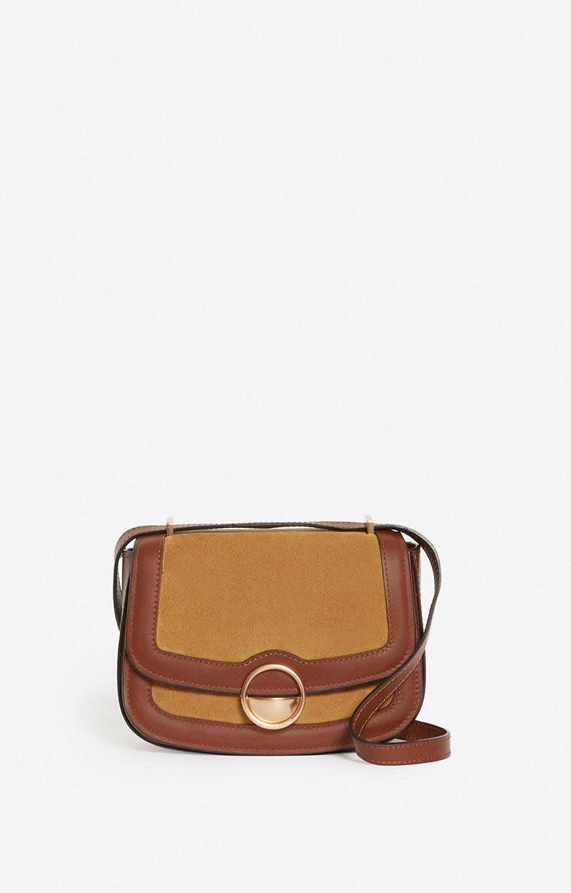 Petit Sac À Rabat Romy En Suede Et Cuir Lisse