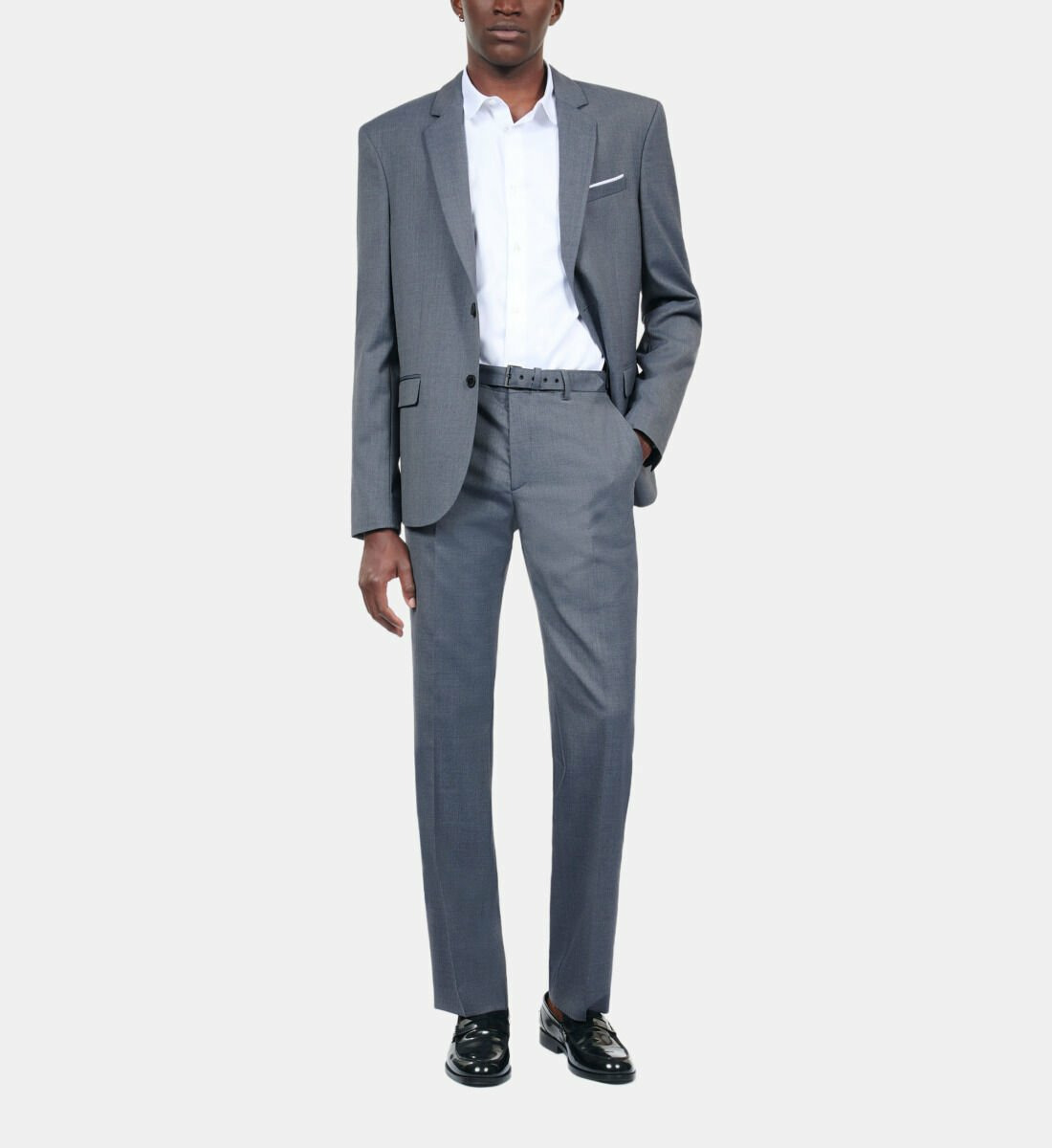 Pantalon De Costume En Laine Bleu Homme