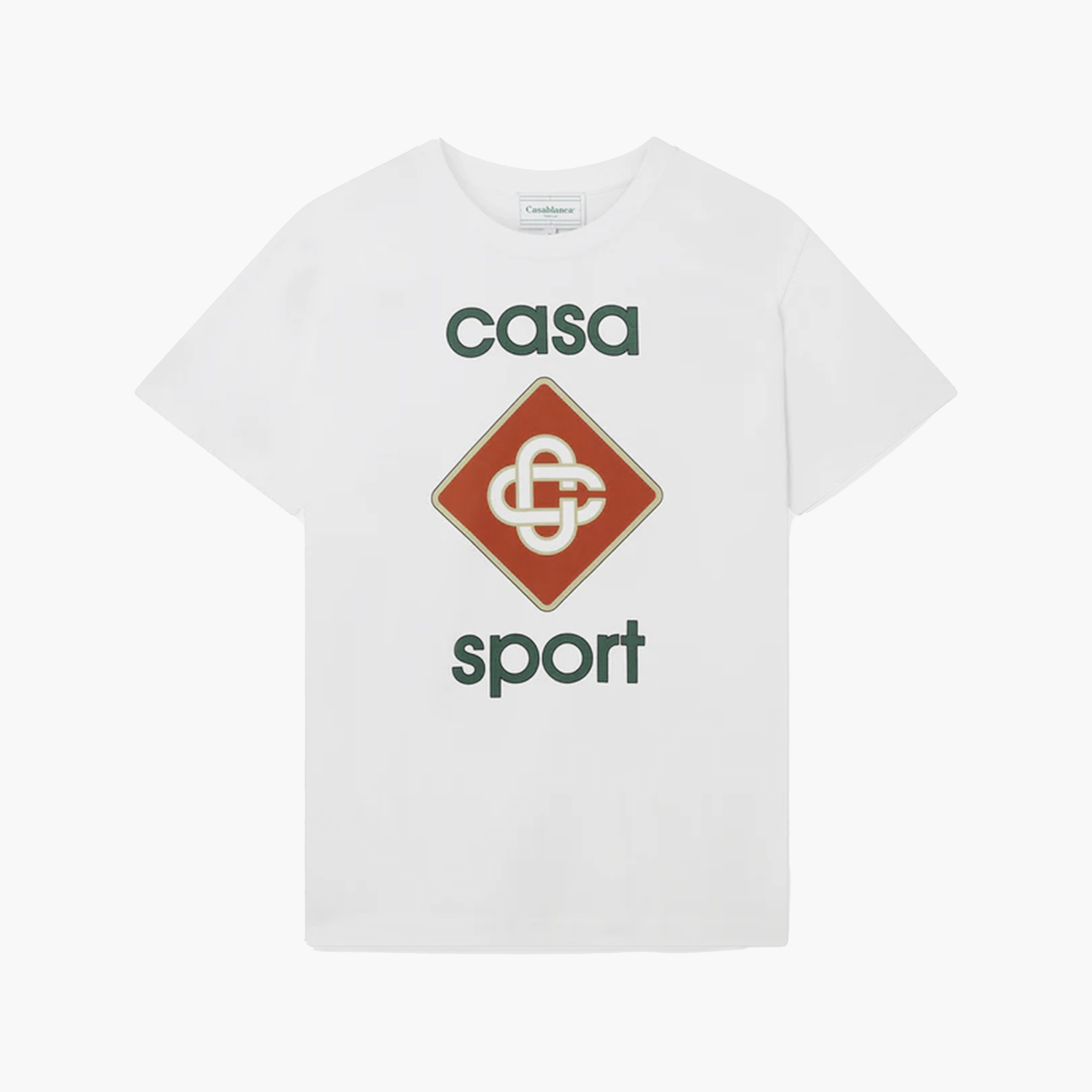 Casablanca T-Shirt Casa Sport Screen Printed Blanc