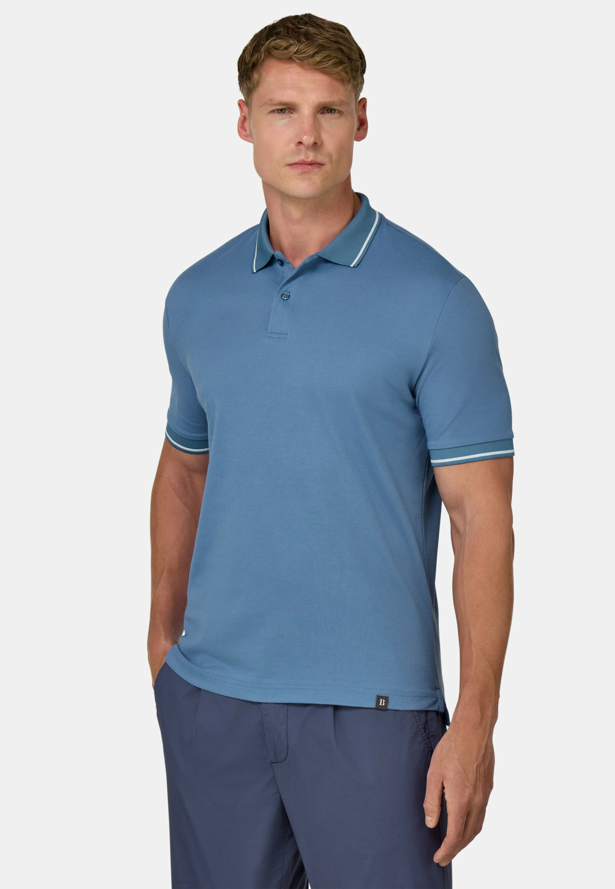 Polo en Piqué de Coton Mélangé