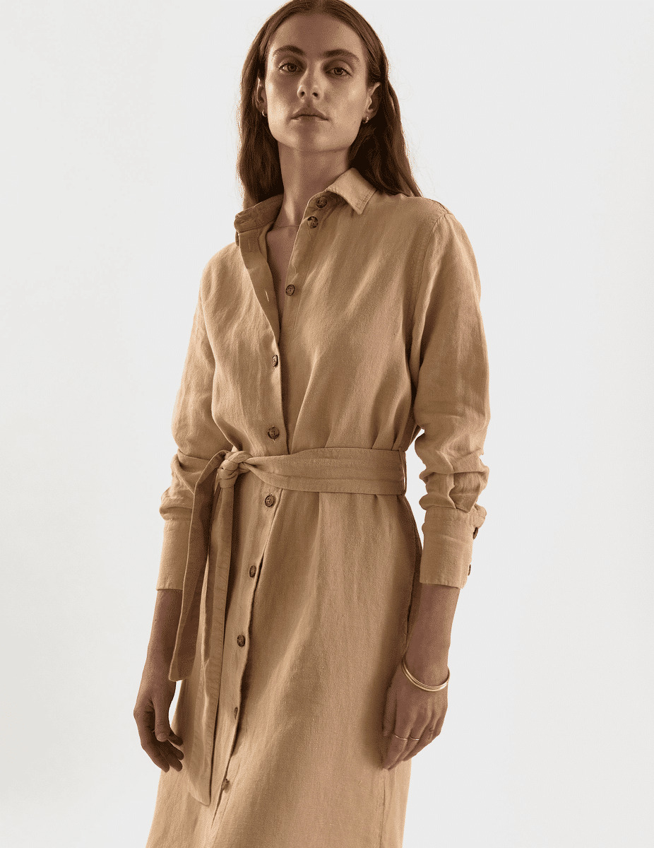 Robe Mathilda en lin beige