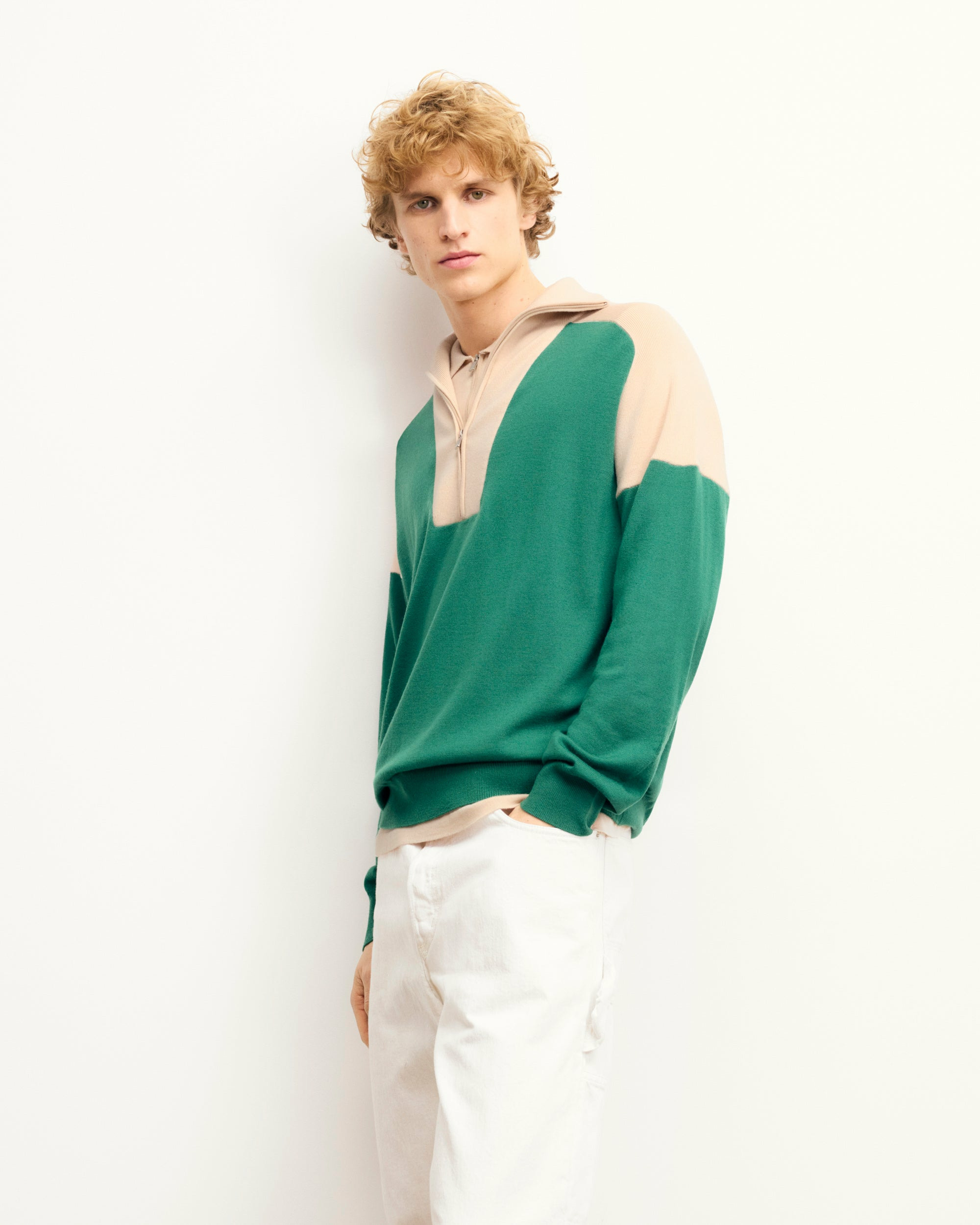 Pull Col Camionneur Bicolore