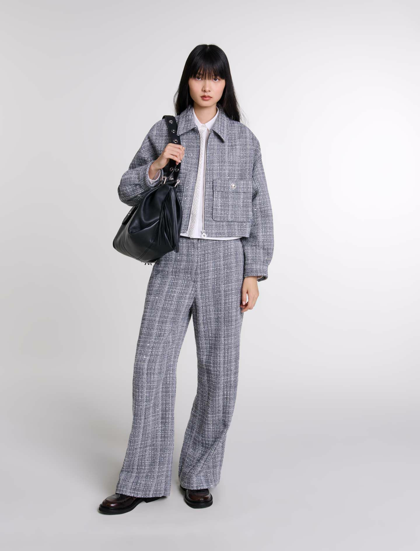 Blouson court en tweed