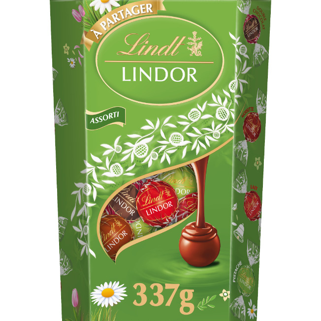 CORNET LINDOR ASSORTI VERT 337g