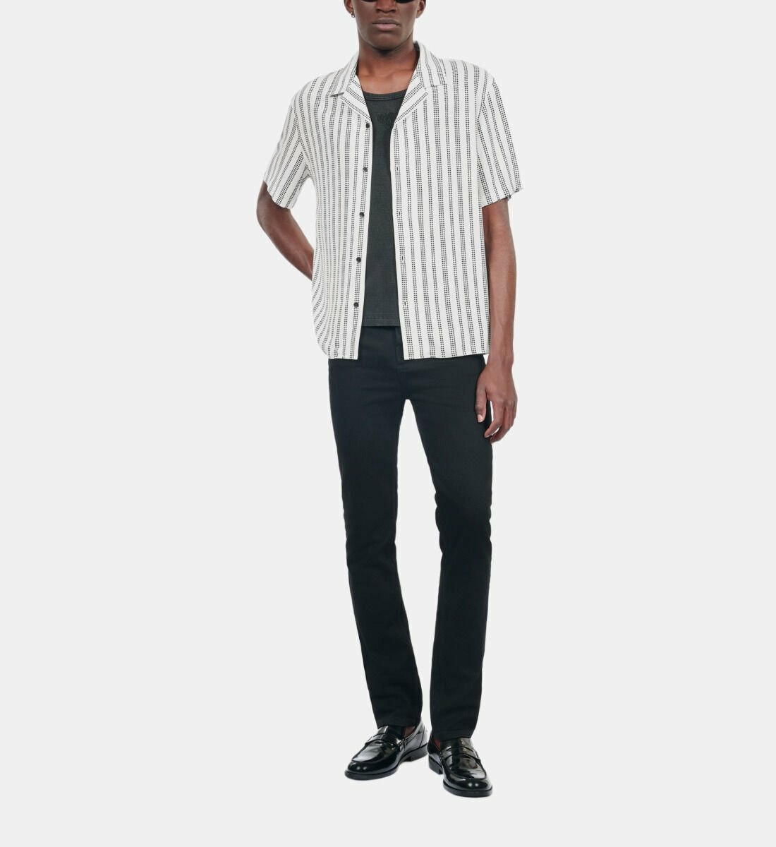 Chemise Manches Courtes Imprimé Pied De Poule Homme