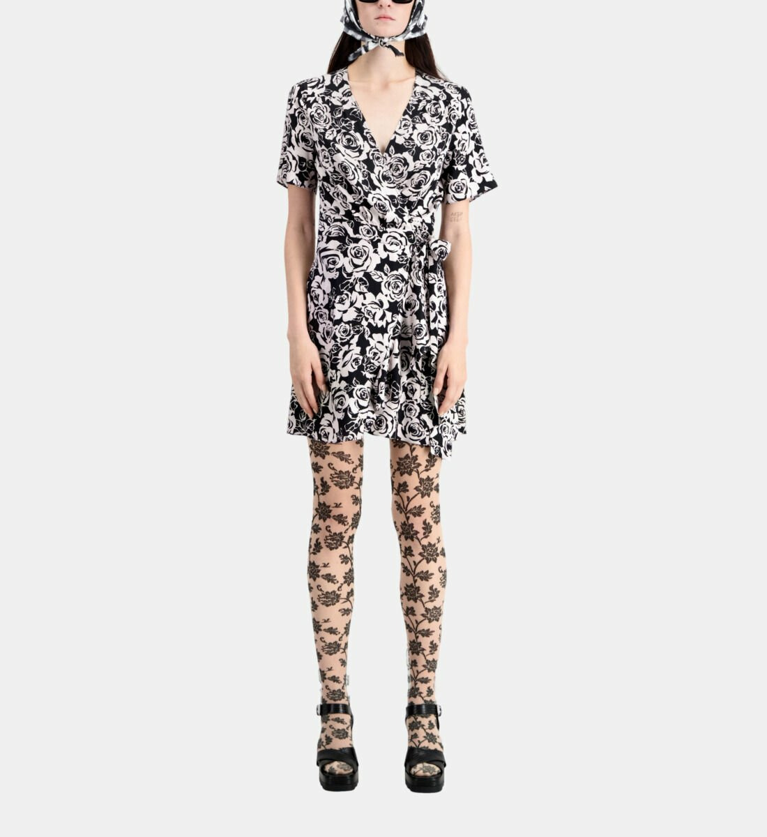 Robe Portefeuille Courte Imprimée Femme
