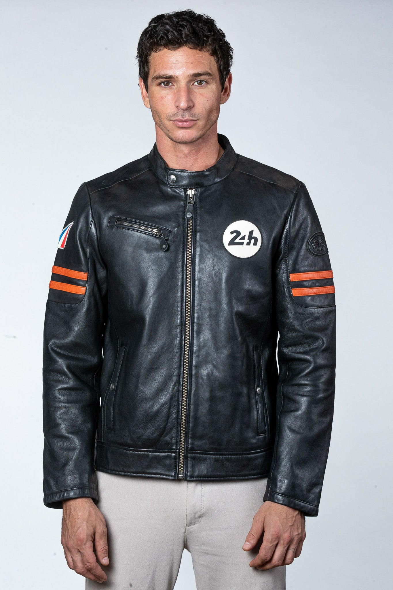 Blouson cuir 24H le mans Erwan noir