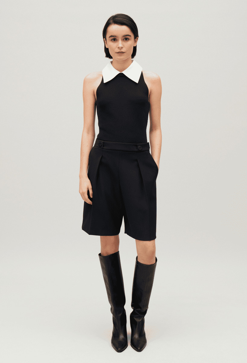 Débardeur col chemise marine