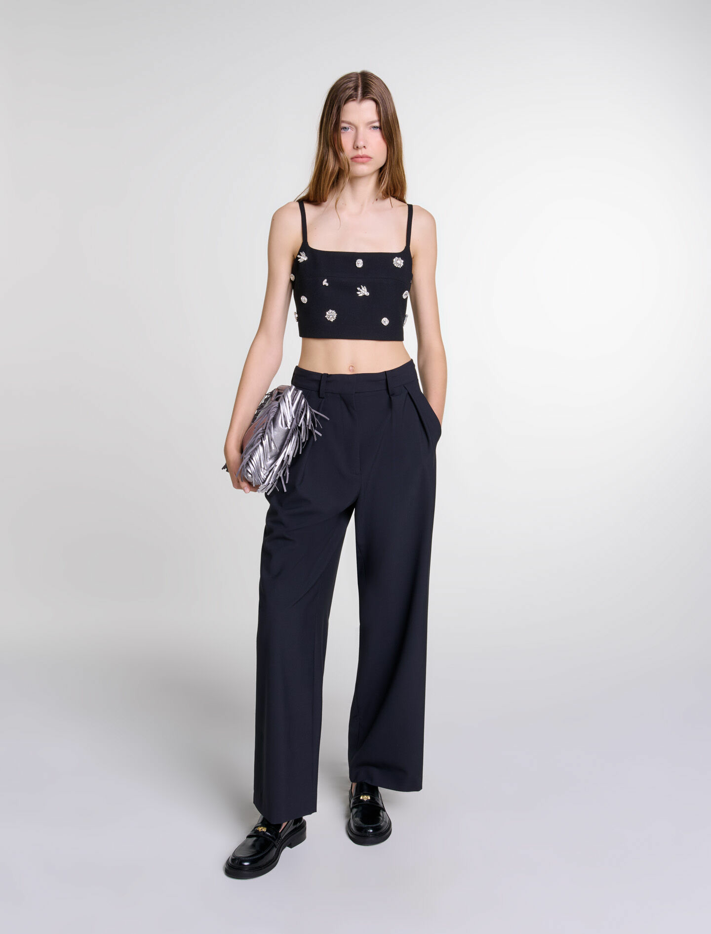 Pantalon large avec ceinture