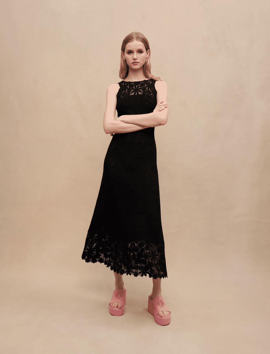 Robe longue en crochet