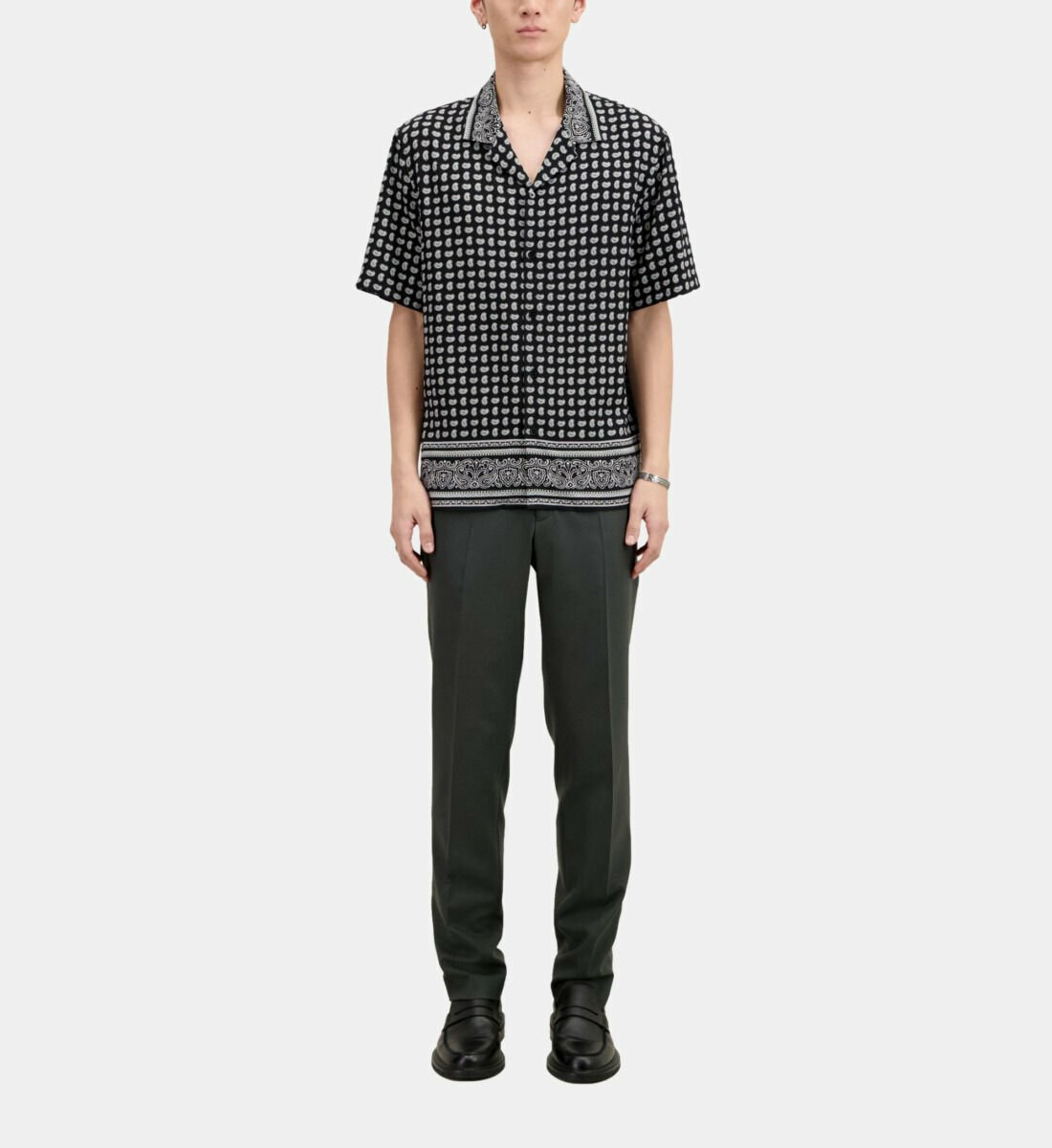 Chemise A Manches Courtes Col Requin Homme