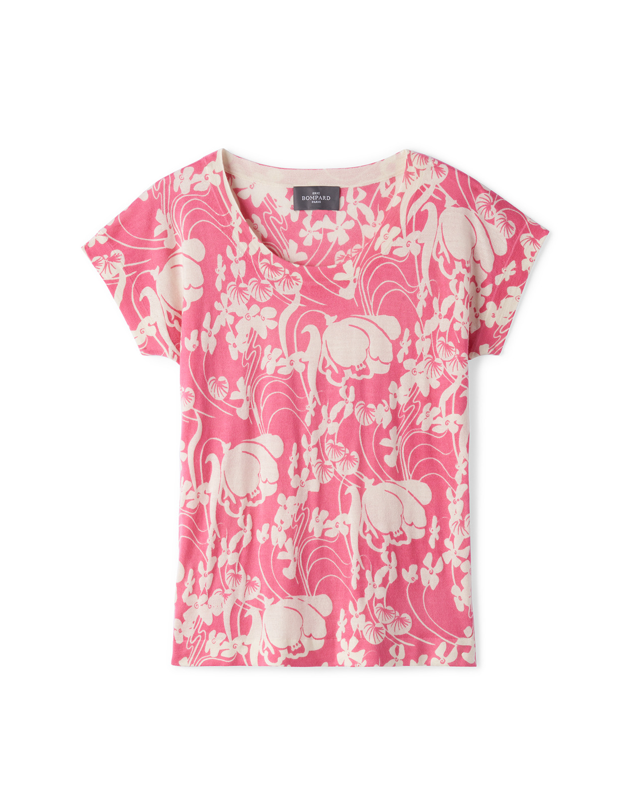 Pull col rond imprimé - Femme - BUBBLE GUM