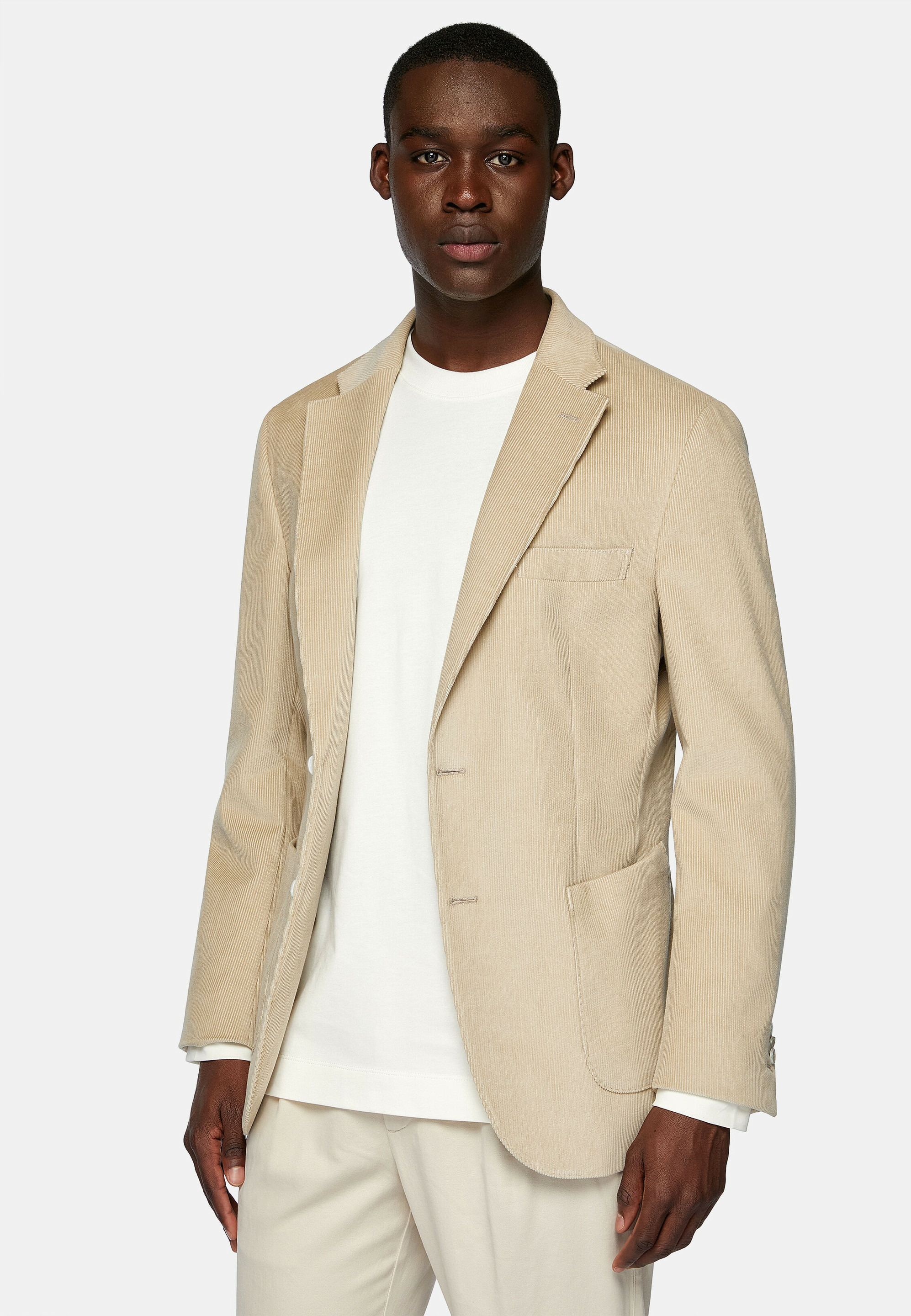 Veste Beige En Velours De Coton
