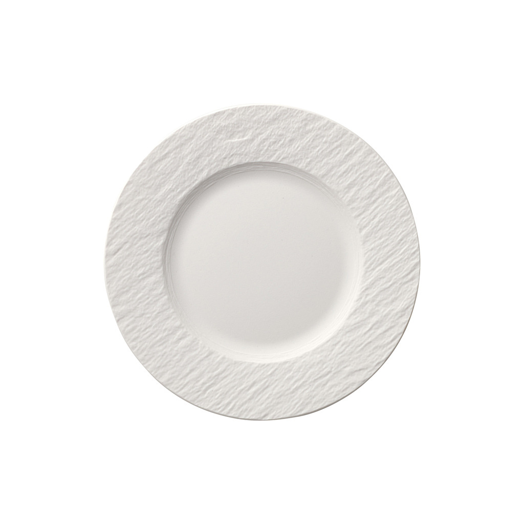 Manufacture - Assiette dessert, ronde, blanche, en porcelaine haut de gamme, 22 x 22 x 2 cm