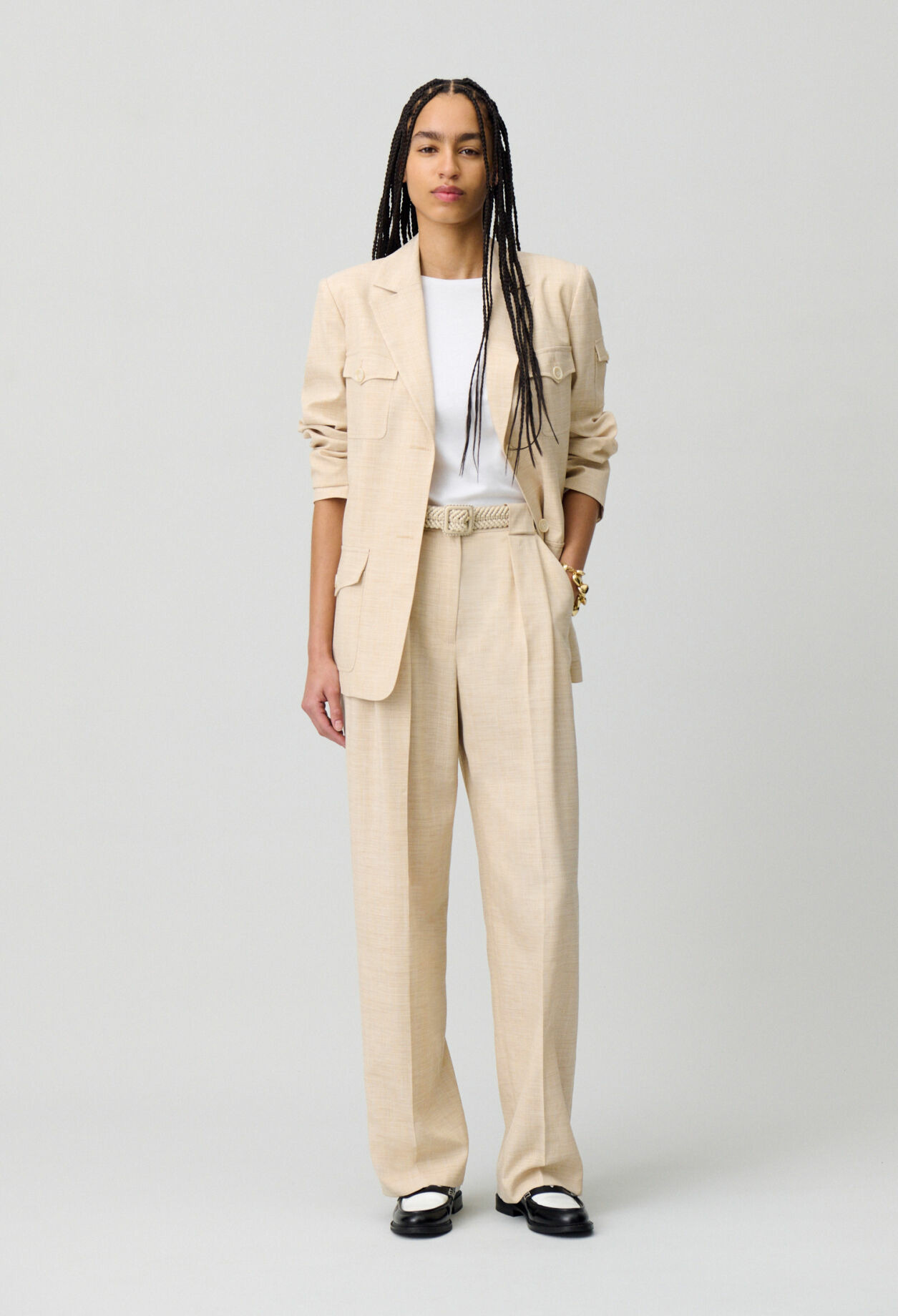 Pantalon large taille haute